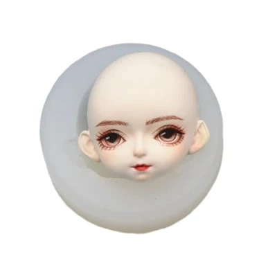 Image of Doll Face Silicone Mold Cartoon Head Clay Mould Molds Hand Making Supplies DIY Crafts Moulds