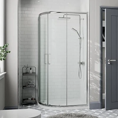 Image of Diamond® 1200 x 900mm Offset Quadrant Shower Door Enclosure for Wet Room Cubicle Enclosures, 8mm Safety Glass, Polished Chrome, Framed, Left Hand