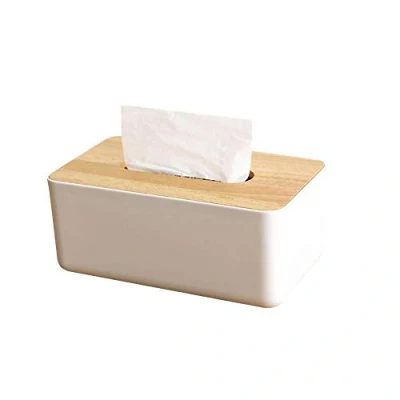 Image of Tissue Box Holders, Cover Wooden Napkin Holder Facial Dispenser for Home Office Car