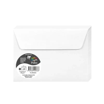 Image of Clairefontaine Ref 50036C Pollen Iridescent Adhesive Envelopes (Pack of 20) C6 (114 x 162mm) in Size, 120gsm Paper, Easy to Peel Strip White
