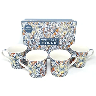 Image of Lesser &amp; Pavey LP93530 Set of 4 Golden Lily Mugs