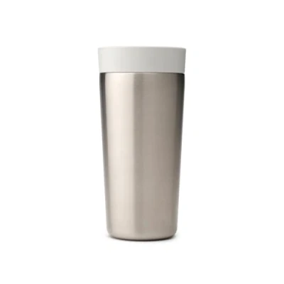 Image of Brabantia Make &amp; Take Insulated Cup with Smart Click Lid, Keeps Drinks Hot for 6 Hours, Cold 8 Leak Proof Travel Mug Light Grey, 0.36L