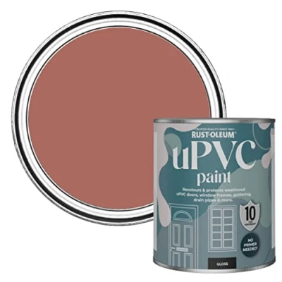 Image of Rust Oleum Red uPVC Door and Window Paint In Gloss Finish Salmon 750ml