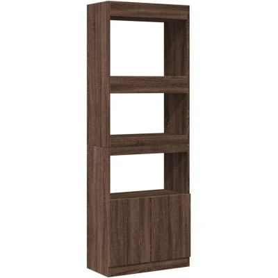 Image of vidaXL Highboard Sideboard Cabinet Storage Cupboard Brown Oak Engineered Wood 63x33x180 cm Living Room/Bedroom/Office
