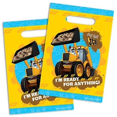 Image of amscan My 1st JCB 8 Plastic Loot/ Party Bag