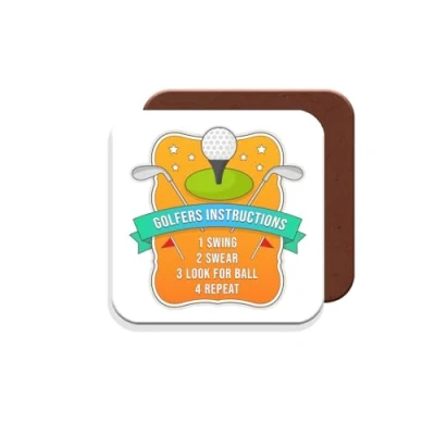 Image of Funny Golf Coaster Gift for Golfers Giftset Made by MUGGZ in The UK