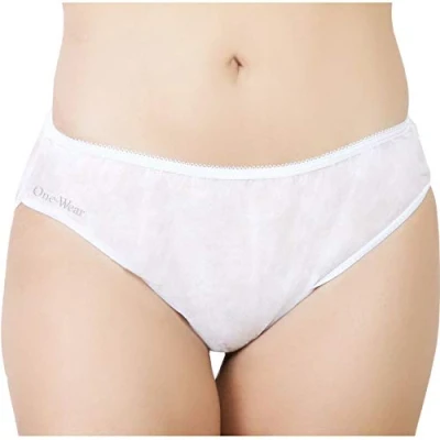 Image of One Wear Disposable Knickers Maternity Hospital Pants Women (5 Pack White XL) Underwear Supersoft Paper Pants, Travel Panties, Briefs