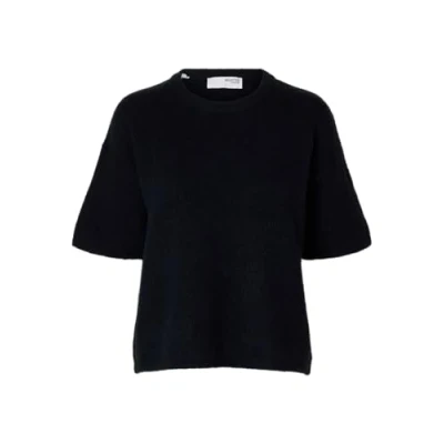 Image of SELECTED FEMME Women&#039;s Slfmaline Liliana 2/4 Knit O Neck Noos T Shirt, Dark Sapphire, S