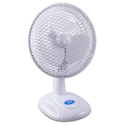 Image of Prem i air Portable Electric Powerful Cooling Desk Fan with 2 Airflow Speed Settings, Adjustable Tilt and Quiet Operation For Use in Homes, Bedrooms Offices White 6 Inch
