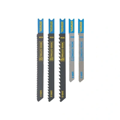 Image of Irwin Hcs/Hss U Shank Jigsaw Blade Set, 5 Piece
