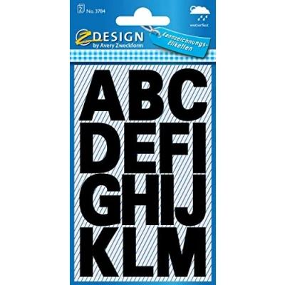 Image of Avery Zweckform Letter Writing Univers Bold 71pt Black Polyester self Adhesive Borders 26Etik.
