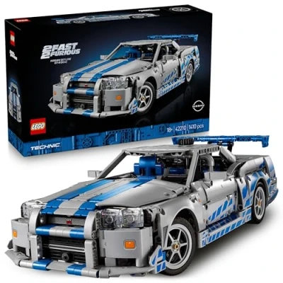 Image of LEGO Technic 2 Fast Furious Nissan Skyline GT R (R34) Car Model Kit, Vehicle Building Set, Creative Gift Set for Men, Women or any Adult Fan 42210