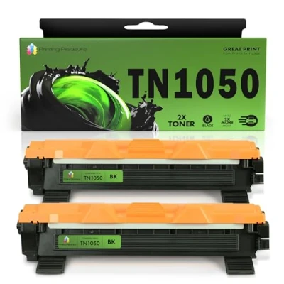 Image of Printing Pleasure Compatible Brother TN1050 Toner Cartridge, 2x Black Replacement for DCP 1510 1512 1610W 1612W
