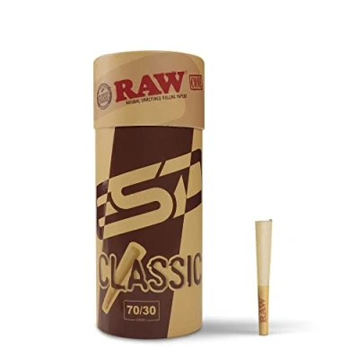 Image of RAW DogWalker Pre Rolled Cones 70/30 Size 50 Pack Smaller than 1 1/4 Slow Burning Rolling Paper Great for Quick Sessions
