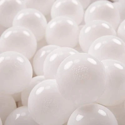 Image of KiddyMoon 200 ∅ 7Cm/2.75In Soft Plastic Play Balls For Children Colourful Certified Made In EU, White