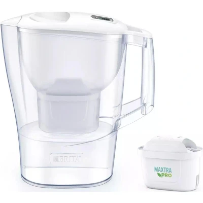 Image of BRITA Aluna Water Filter jug White (2.4L) incl. 1x MAXTRA PRO All in 1 cartridge fridge fitting with LED now sustainable Smart Box packaging