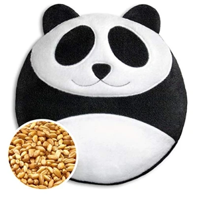 Image of Leschi Wheat Bag microwavable, unscented/Heat Pack for Stomach and Lower Back/Animal: Panda Bao, Black White