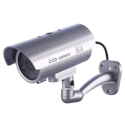 Image of ulafbwur Fake Surveillance Camera Lightweight Dummy Imitation CCTV Security Protective Effective Silver