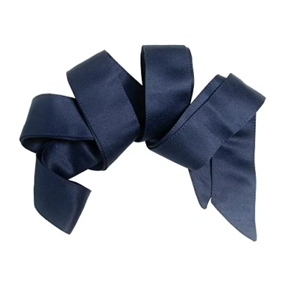 Image of Maya Deluxe Women&#039;s Belt Ladies Satin Sash Waist Tie Ribbon Bow Accessory for Bridesmaids Bridal Wedding Prom Evening Occasion, Navy, S M