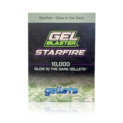 Image of Gel Blaster Starfire 10,000 Gellets Official Refill Ammo for Blasters Glow in The Dark UV Activated Tracer Night Rounds Increased Blasting Performance &amp; Accuracy, Ages14+
