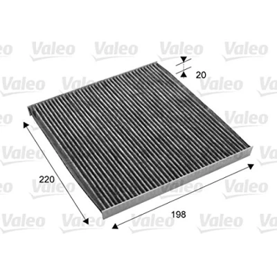 Image of 0897400850, 87139YZZ07, 87139YZZ32, 8856802030, 897400850 Pollen Filter VALEO CLIMFILTER PROTECT 715701 Activated Carbon 200mm 219mm 20mm