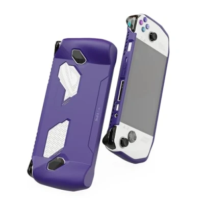 Image of Skull &amp; Co. GripCase Ally for ROG Ally: A Soft Protective Case with Textured Grips Full Protection and Stand, Shock Absorption Non Slip Anti Scratch Cover Design Galactic Purple