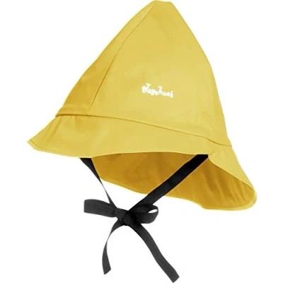 Image of Playshoes Unisex Baby Regenmütze, Baumwollfutter Hat, Yellow, S UK