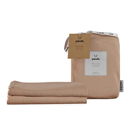 Image of Panda 100% Bamboo Pillowcases (Vintage Pink 50 x 75 cm)