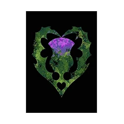 Image of Wee Blue Coo THISTLE SCOTTISH SCOTLAND FLOWER ABSTRACT BLACK FRAMED ART PRINT B12X13743