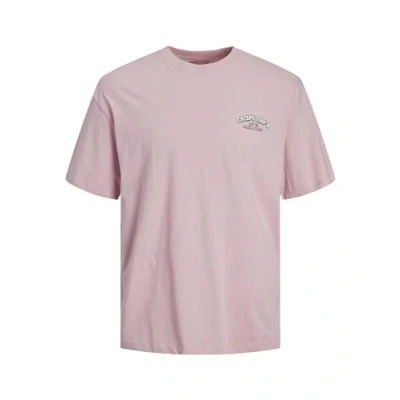 Image of Jack &amp; Jones Jortoast TEE CREW NECK Print Tshirt, Men&#039;s, Size: XXL, Pink nectar