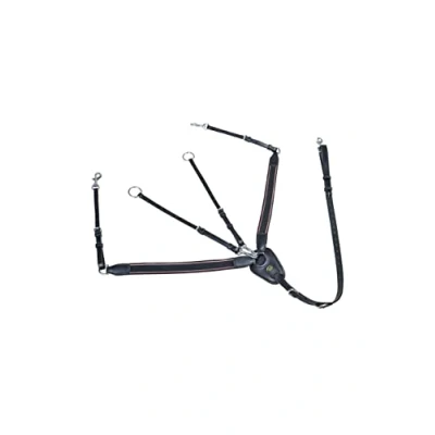 Image of HKM 6845 Breastplate with Martingale and Wide Rubber Black Thoroughbred