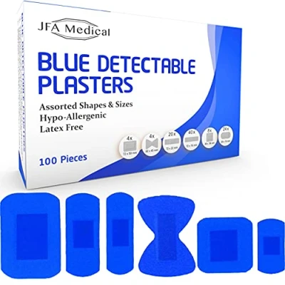 Image of JFA Medical Blue Assorted Plasters (6 sizes) 100 per box
