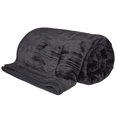 Image of Rohi Luxury Fleece Throw Blanket Double Super Soft Warm &amp; Fluffy Black Throws for Sofa Bed Couch 150x200cm