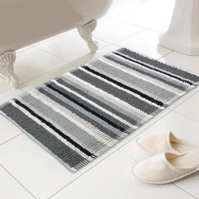 Image of Country Club Micro Bobble Bath Mat, Black, 50x80cm