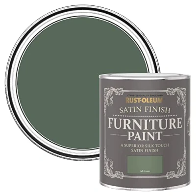 Image of Rust Oleum Green Furniture Paint in Satin Finish All 750ml