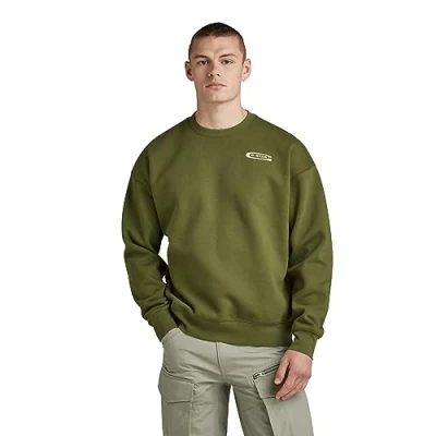 Image of G STAR RAW Men&#039;s Old skool back gr loose sw, Green (dark olive D23994 D425 C744), XL