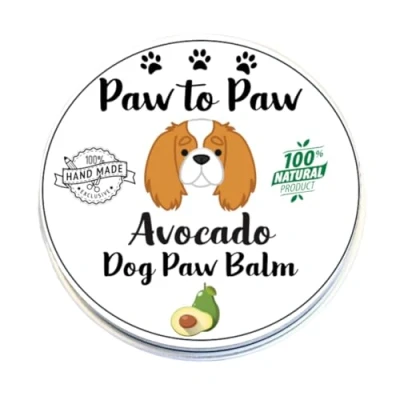 Image of paw to Avocado Dog Butter (30ml) Natural Lick Safe cat nose balm protector, softens &amp; protects a rough