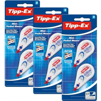 Image of Tipp Ex Mini Pocket Mouse Correction Roller, 6 m x 5 mm, Pack of Ideal for the Office, Home Office or School