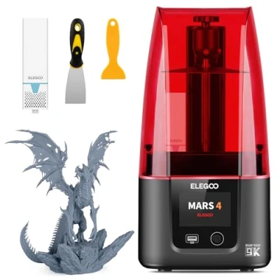 Image of ELEGOO Mars 4 Resin 3D Printer, 7 inch 9K Mono LCD, Powerful COB light source, 6.04x3.06x6.89 Build Volume, Desktop Msla Printer For Beginner