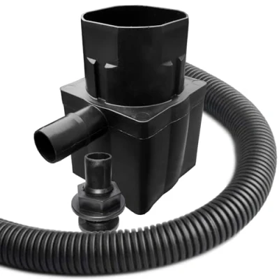 Image of Water Butt Diverter Kit Downpipe Waterbutt Filler Fits Both Round &amp; Square Downpipes Connect to with 1 Metre Connector Hose