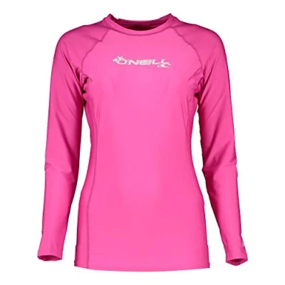 Image of O&#039;Neill Women&#039;s Basic Skins Long Sleeve Rash Guard Fox Pink, L