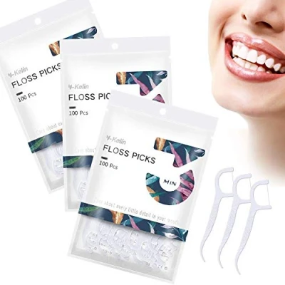 Image of Dental Floss 300 Pcs Toothpick,Teeth Stick,Tooth Picks,Floss Picks,Teeth Cleaning (300 Picks)