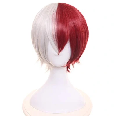 Image of HIROAKIYA Shoto Todoroki Wig, MHA My Hero Academia Cosplay Wig with Cap