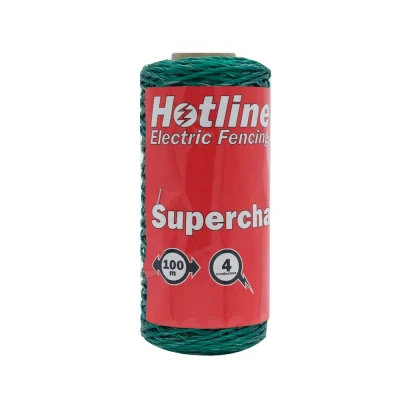 Image of Hotline 100 Metre Supercharge 4 Strand Green Polywire Electric Fencing Wire Conductors