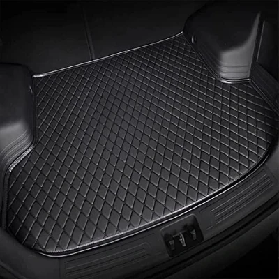 Image of SZFCL Leather Car Boot Mat for KIA Sportage GT S line 2018 2022 2023, Waterproof Anti Scratch Non Slip Trunk Pad, Cargo Tray Protector Liners Accessories,Black