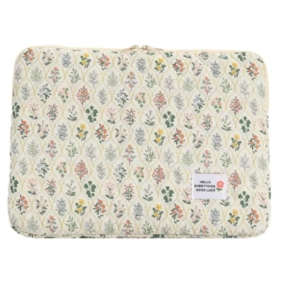 Image of Lightweight Laptop Bag Cute Floral Print Notebook Sleeve Beautiful Flower Pattern Case Computer Bags Computers