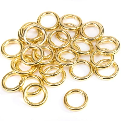 Image of 30x Small Brass 19mm Curtain Rings Metal Rail Upholstery Hoop Glider Slider