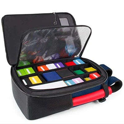Image of ENHANCE MTG Backpack Collector&#039;s Edition TCG for Deck Boxes, Sleeved Cards, Playmats, Accessories Customizable Card Organization with Built in Defender Screen (Dragon Blue)