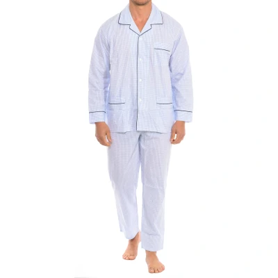Image of Kisses&amp;Love Mens Long sleeve pajamas KL30179 Blue material_cotton Size Medium
