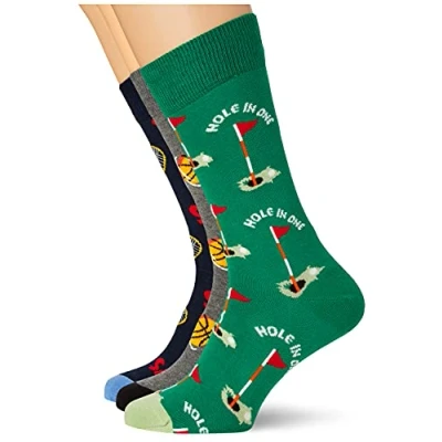 Image of Hs by Happy Socks Men&#039;s Sports 3 pack Socks, Multi, 7 11 UK